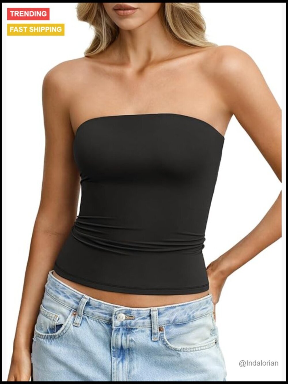 Double Lined Tube Top Non Slip Strapless Bandeau Sleeveless Going Out Top
